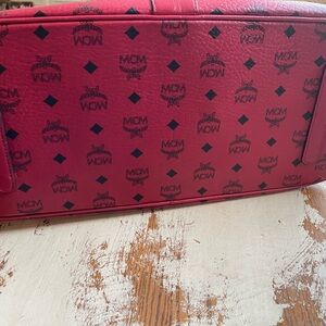 MCM Scarlet Logo Patterned Tote